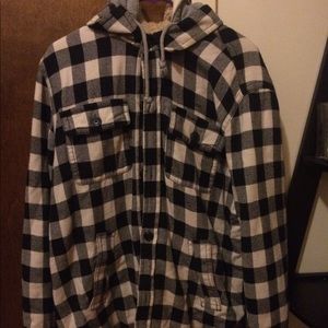 American Eagle Plaid faux fur lined Jacket